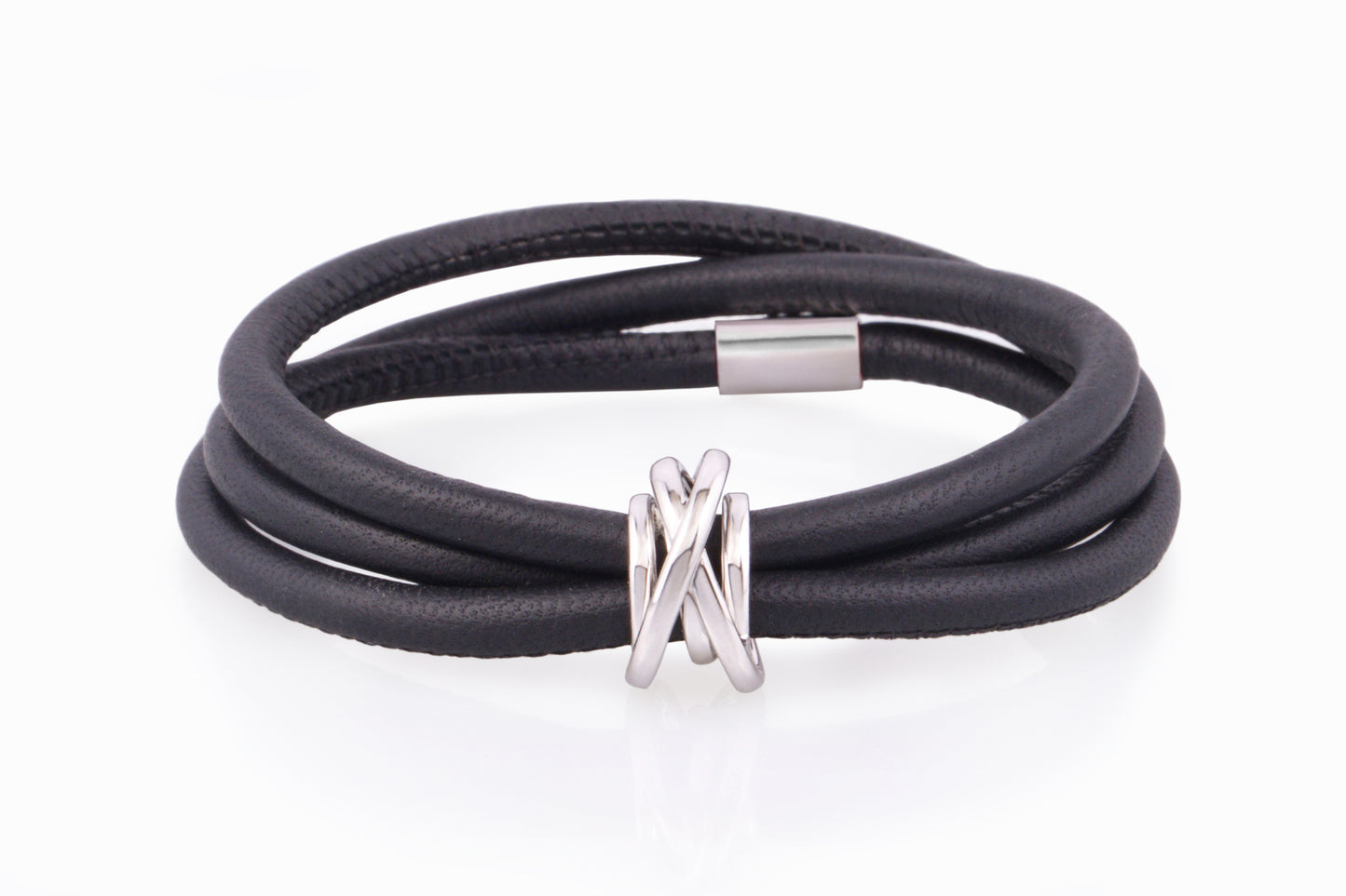 BRACCIALE TOURBILLON CON NAPPA NERO